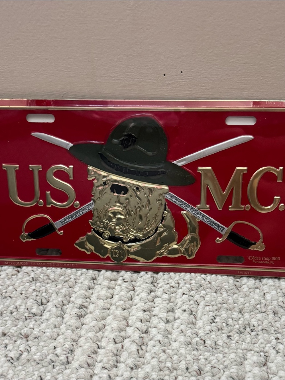 U.S.M.C. Vanity Plate - bulldog